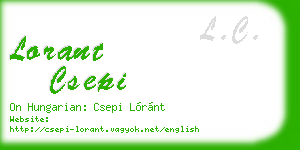 lorant csepi business card